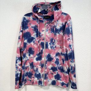 INC International Concepts Full Zip Hoodie Sweatshirt Tie Dye MultiColor Size 1X